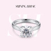 【预售】ShiningHouse[培育] 18k金钻石戒指 圆钻形2克拉钻人工真钻人造钻石K金戒指简约四爪钻石戒指悦己送礼臻选【此商品不支持7天无理由退货退款】 商品缩略图0