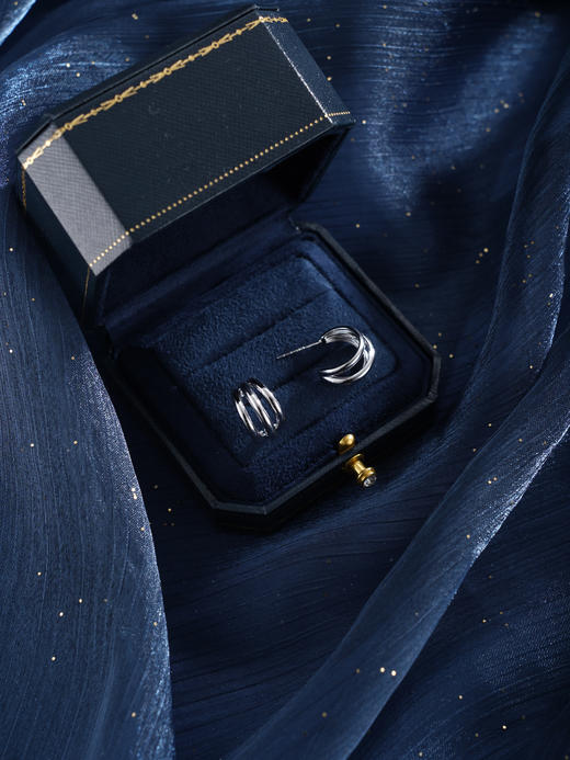 子佩集【清浅时光】银S925耳钉【FYE-0312】时尚扣环圆圈半环2601 商品图7