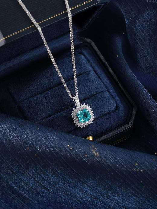 子佩集【晴空絮语】银S925套链【PYP2058-XF】项链培育宝石帕拉伊巴蓝碧玺2601 商品图6