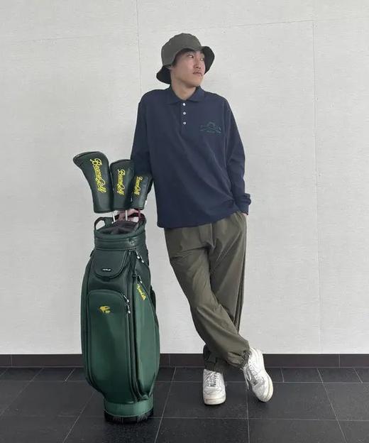 BEAMS GOLF 男款  JONES联名款 秋冬抓绒弹力长袖上衣华夫格Polo衫 商品图2