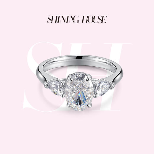 【预售】ShiningHouse[培育] 18k金钻石戒指 椭圆形2克拉钻人工真钻人造钻石K金戒指悦己送礼臻选【此商品不支持7天无理由退货退款】预计3日发货 商品图0