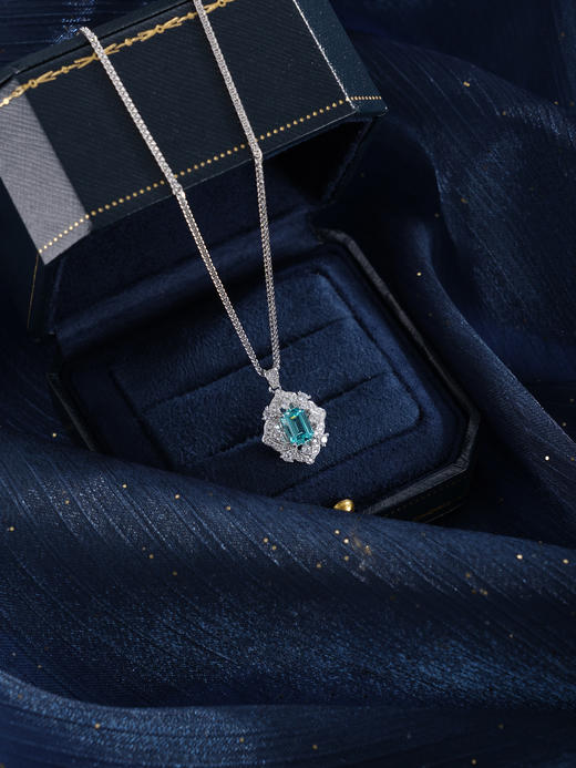 子佩集【澄境欢歌】银S925套链【PM2249-XF】项链培育宝石帕拉伊巴蓝碧玺2601 商品图6