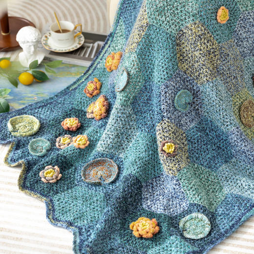 苏苏姐家莫奈光影睡莲毯手工DIY编织钩针毯子自制毛线团材料包 商品图2