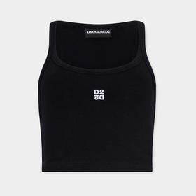 DSQUARED2 女士D2倒置刺绣性感背心 黑色 S75NL0053 D20102 900