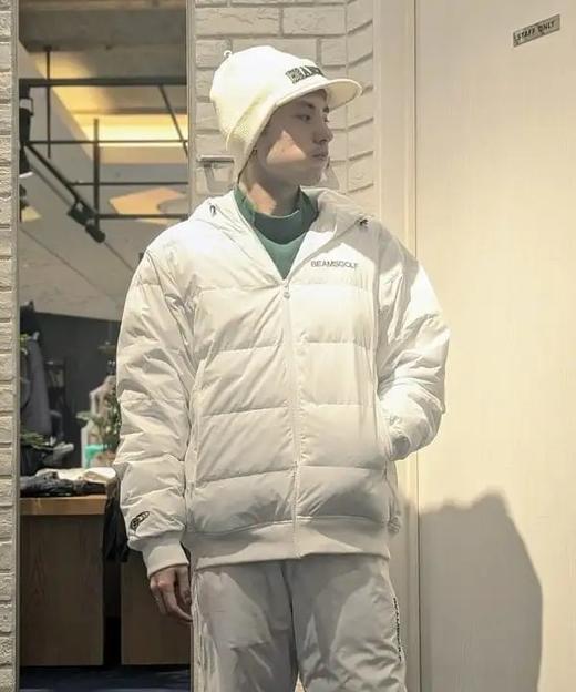 BEAMS GOLF男士橙标 抓绒内衬棉服 连帽防寒保暖外套经典百搭 商品图2