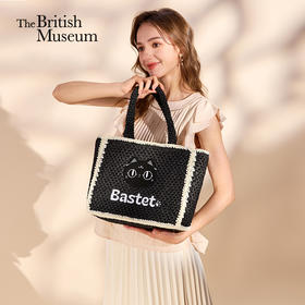 大英博物馆 巴斯特系列 萌猫大容量草编包手拎包