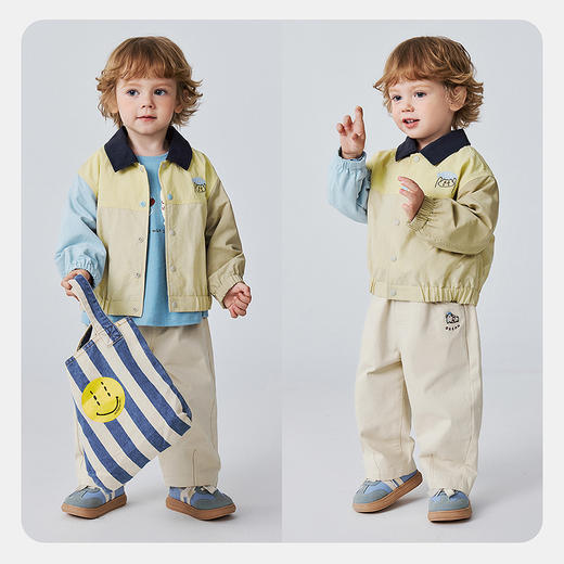 迷你巴拉巴拉男童翻领外套宝宝外衣轻量耐磨拼色上衣2026春新品 商品图2