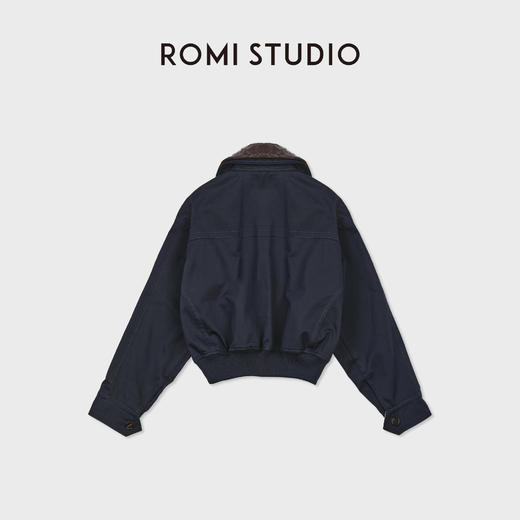 ROMI STUDIO“复古摩登”进口小羊皮编织领立体夹克外套 RWCAS87506 商品图2