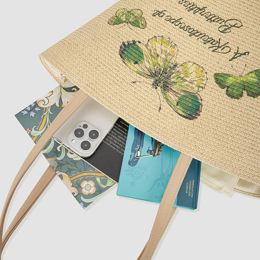 大英博物馆 博物志系列蝴蝶翩翩防晒帽草编单肩包套装 商品图3