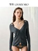【蔡文静同款】里性 LIVARY MIO 云迹 V领针织开衫绢丝亚麻上衣镂空长袖法式短外套 商品缩略图3