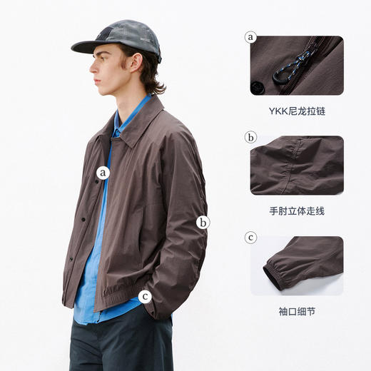 714street户外防晒凉感尼龙夹克男2026春季短款翻领宽松运动外套 商品图3