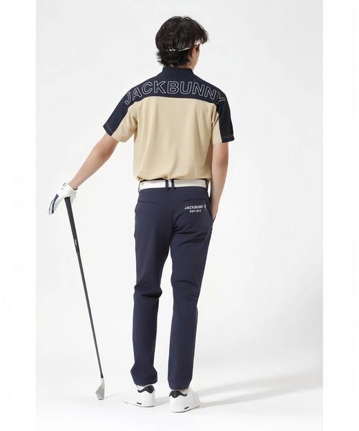 Jack Bunny 高尔夫男士 夏季网眼透气双色拼接小高领短袖T恤 商品图4