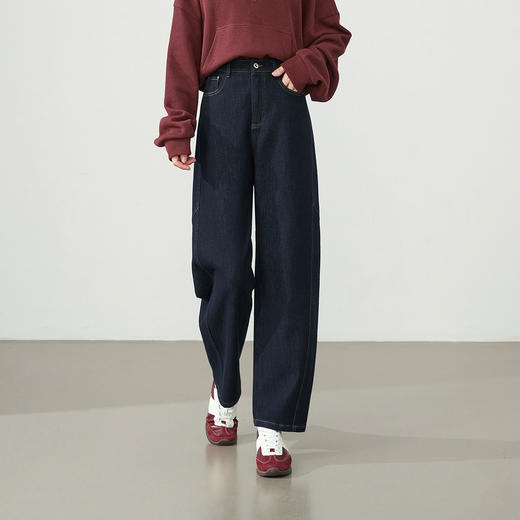 【初春-人字纹-镰刀裤】逸阳不易褪色显瘦弯刀提花牛仔长裤8221VB1 商品图1