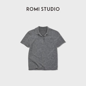 ROMI STUDIO“格雷高支”100%羊毛舒适Polo领毛织短袖 RWDSS61953