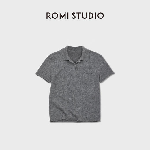 ROMI STUDIO“格雷高支”100%羊毛舒适Polo领毛织短袖 RWDSS61953 商品图0