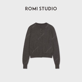 ROMI STUDIO“简约老钱”超细美丽诺绵羊毛混纺圆领开衫RW24LSB1439