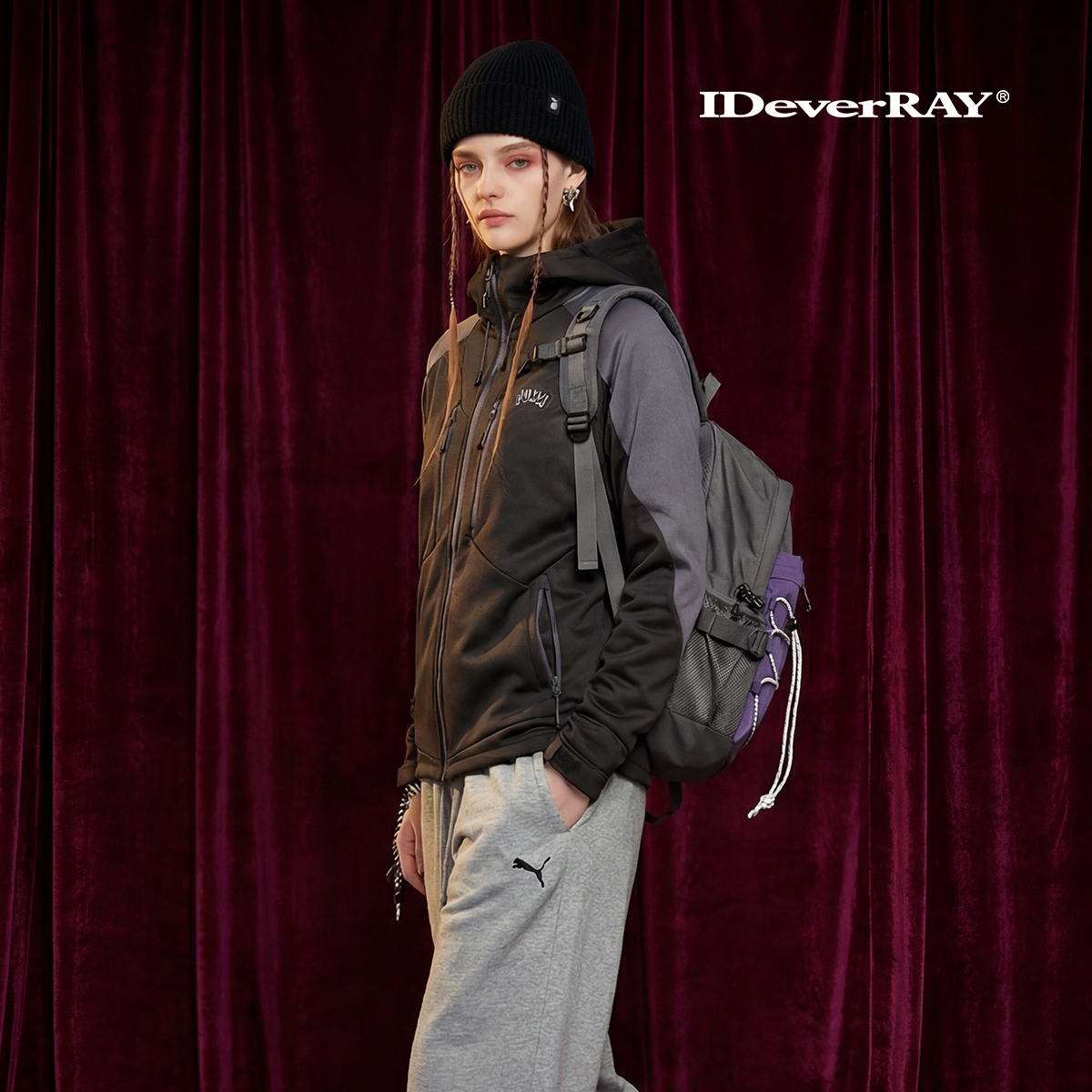 IDEVERRAY冬季防寒保暖冲锋衣连帽防风软壳长袖户外运动外套上衣