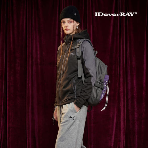 IDEVERRAY冬季防寒保暖冲锋衣连帽防风软壳长袖户外运动外套上衣 商品图0