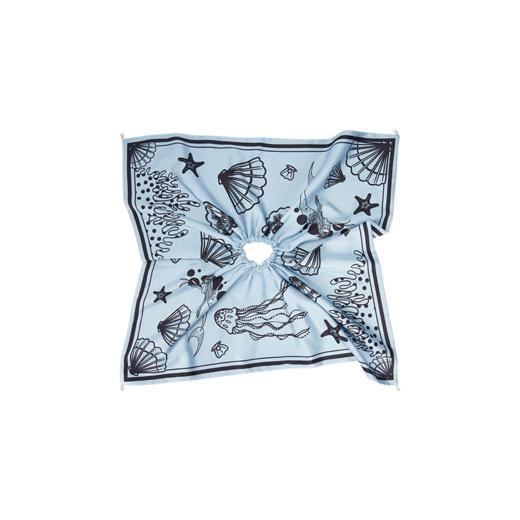 大英博物馆欧洲文化艺术系列海洋秘境蓝色 米色 方巾发圈 商品图6