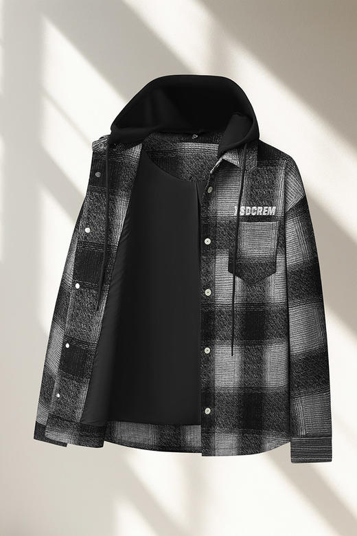 【DX】大依优型大码男装春秋可拆卸帽子休闲外套潮流韩系长袖夹克320斤 商品图5