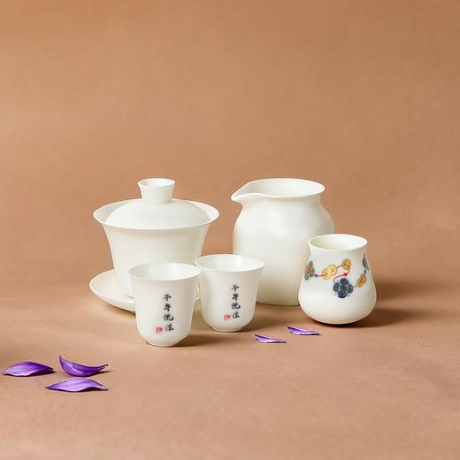 德化白瓷（1*盖碗+1*公道+1*主人杯+2*客杯）【护佑】 商品图0