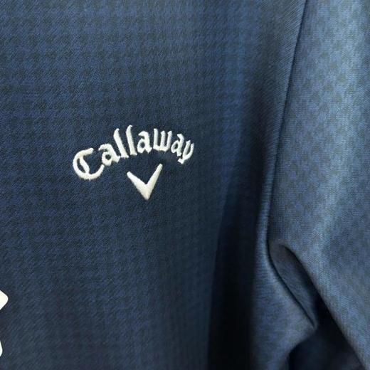 Callaway 高尔夫男士 经典基础款刺绣标千鸟格polo领衬衫 保暖发热 商品图5