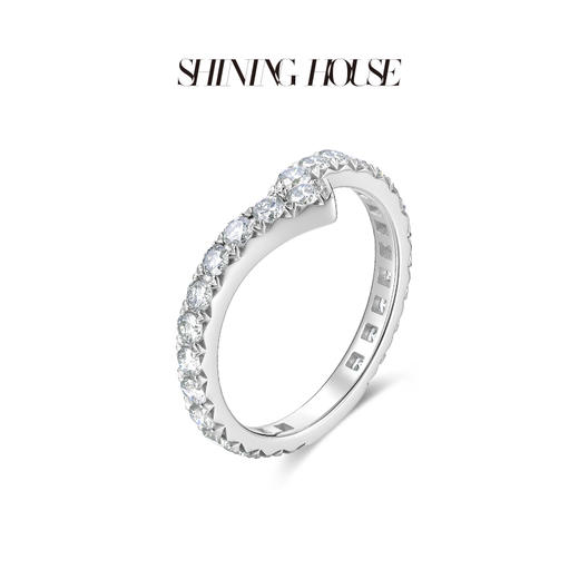 【预售】ShiningHouse[培育] 18k金钻石戒指 圆钻形人工真钻人造钻石K金戒指排钻戒指时尚钻石戒指悦己送礼臻选【此商品不支持7天无理由退货退款】 商品图2