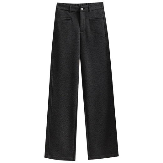 「自」全新升级【铂金会员174/天猫229/差价55】(61126)洛诗琳高腰宽松梧桐裤2025冬季休闲加绒直筒毛呢裤 商品图4