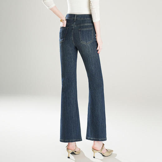 「自」全新升级【铂金会员146/天猫199/差价53】(13750)落实了气质百搭微喇牛仔裤2026春季新款高腰显瘦直筒裤女 商品图3