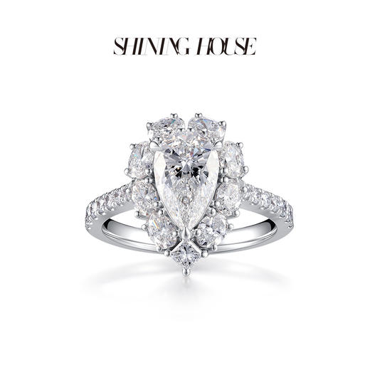 【预售】ShiningHouse[培育] 18k金钻石戒指 水滴形1克拉钻人工真钻人造钻石K金戒指豪华钻石戒指悦己送礼臻选【此商品不支持7天无理由退货退款】预计3日发货 商品图1