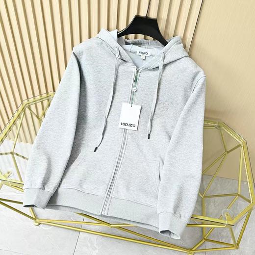 加绒加厚重工刺绣拉链连帽情侣休闲卫衣 商品图3