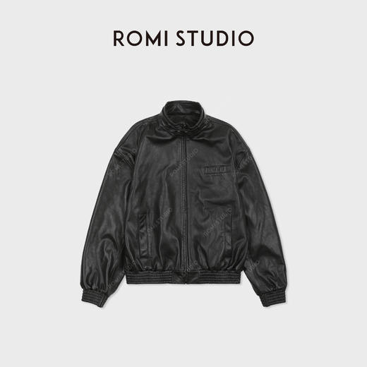 ROMI STUDIO“复古时尚”细腻柔软头层羊皮光泽皮夹克 RWCWWG7303 商品图1