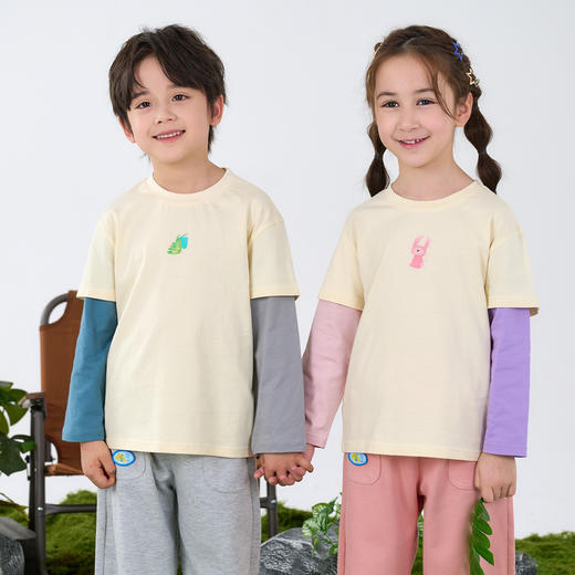 【纯棉10A抗菌】棉花堂水彩动物假两件长袖童装 -FA61005 商品图7