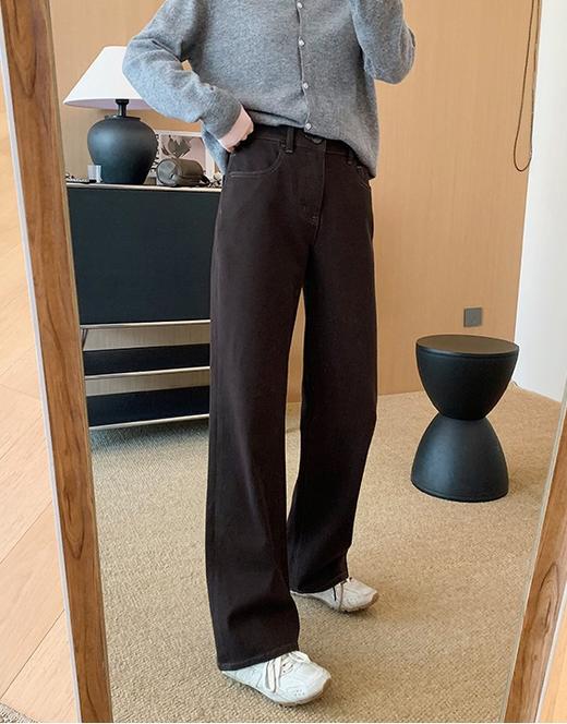 土耳其新款心动双版加绒直筒四面弹窄版牛仔裤 商品图14