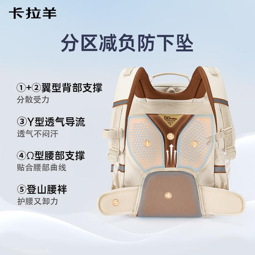 【云朵书包ProMax】卡拉羊中学生8维减负防下坠书包乘风系列 CX5059/L 商品图3