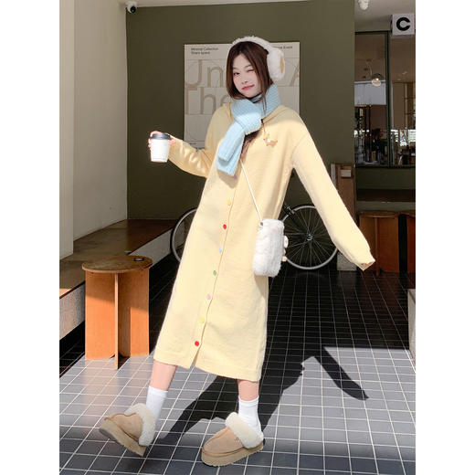 <曾小咸推荐>2.13现货秒杀 ！微信超特价！彩色纽扣连帽针织连衣裙 日常249.99 立减160 秒杀89.99！！ 商品图3