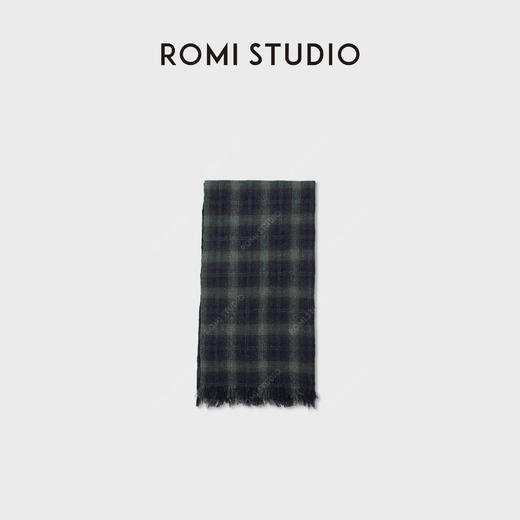 ROMI STUDIO“苏格兰”进口羊毛棉复古格纹软糯流苏围巾RWCWPU6617 商品图2