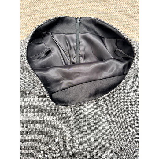 【贝拉推荐】高阶智性美 H型灰色羊毛钉珠半裙 普ra达克制的性感 时髦知识分子羊毛半裙 商品图8