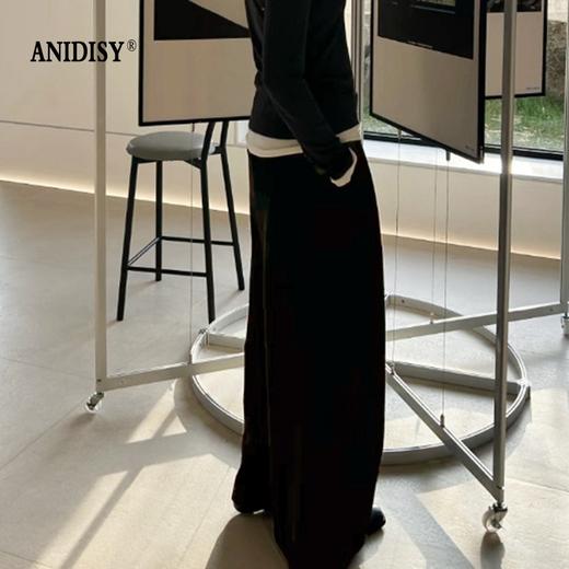 2026春装时尚高腰拉链后松紧腰宽松阔腿休闲裤 商品图2