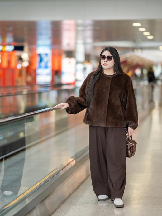 一周发货【环保皮草】【正码正拍】【不掉毛】仿貂环保皮草，冬季小母貂千金中古风~气质显瘦，环保皮草外套 商品图9