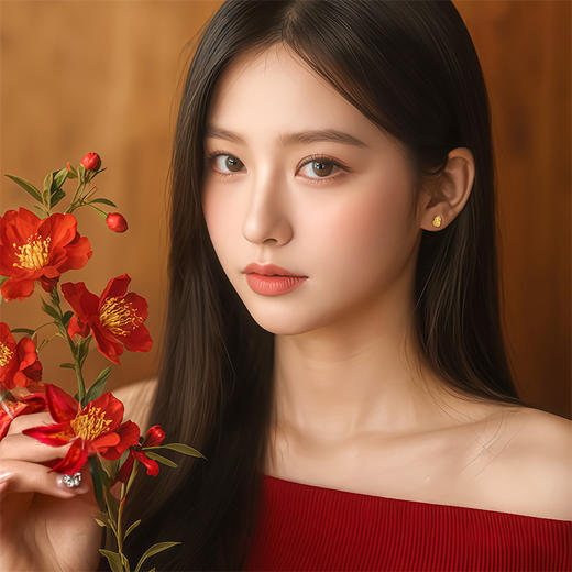 【新品首发】足金黄金葫芦福禄耳饰耳钉 礼遇悦己女士礼物MEMORA诗普琳LE495801（线上专供） 商品图1