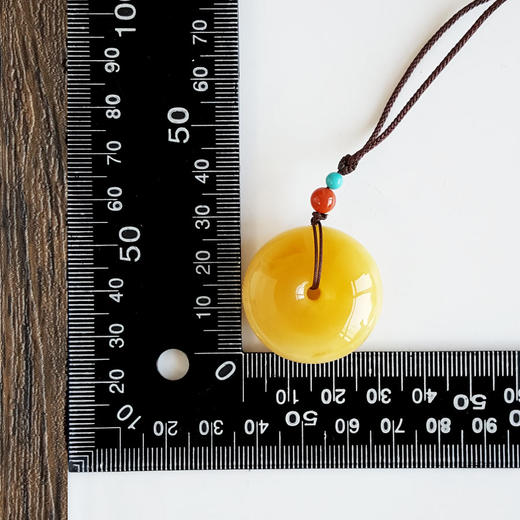 【天然正品】天然满蜜鸡油黄平安扣蜜蜡吊坠项链30.3*30.3*15.0MM（皆取最大值）170126NJS67 商品图3