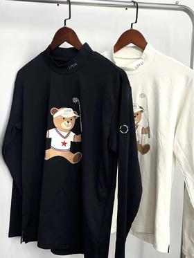 LPF GOLF男款秋冬内搭高尔夫小熊半高领打底长袖T恤