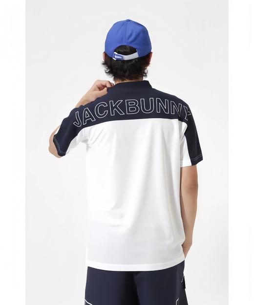 Jack Bunny 高尔夫男士 夏季网眼透气双色拼接小高领短袖T恤 商品图10