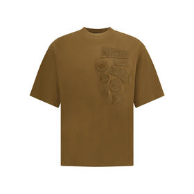 DSQUARED2 男士Magliano联名徽标刺绣贴片棉质圆领短袖T恤 卡其色 S71GD1597 D20035 132