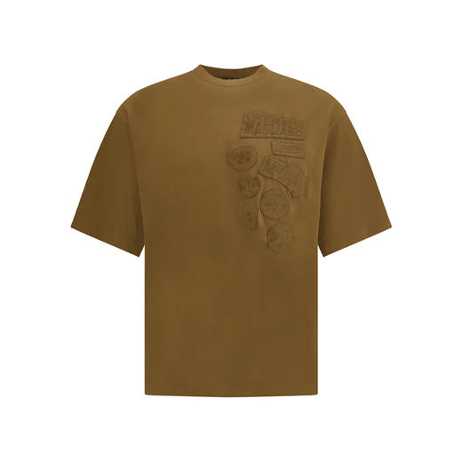 DSQUARED2 男士Magliano联名徽标刺绣贴片棉质圆领短袖T恤 卡其色 S71GD1597 D20035 132 商品图0