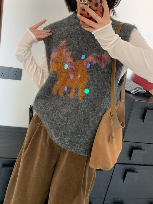 马年氛围感担当｜亮片小马羊毛混纺针织马甲 商品图10