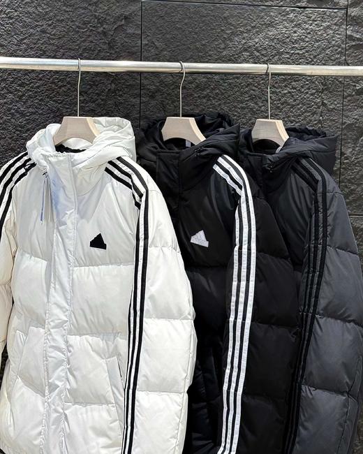 F013001冬季款三条杠连帽保暖落肩款羽绒服男女同款 商品图4