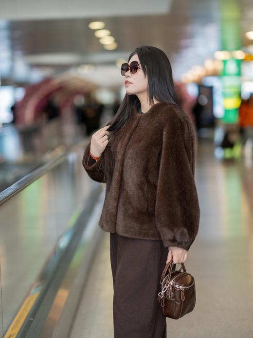 一周发货【环保皮草】【正码正拍】【不掉毛】仿貂环保皮草，冬季小母貂千金中古风~气质显瘦，环保皮草外套 商品图5