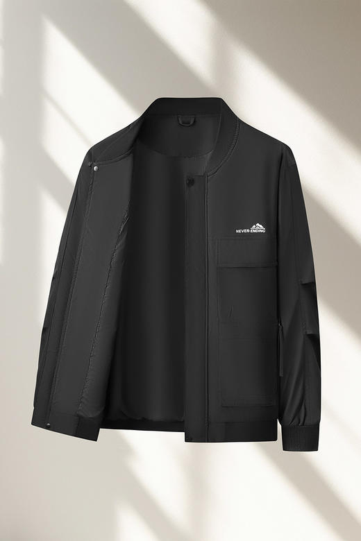 【DX】大依优型大码男装春秋棒球领夹克休闲时间百搭长袖外套330斤可穿 商品图5